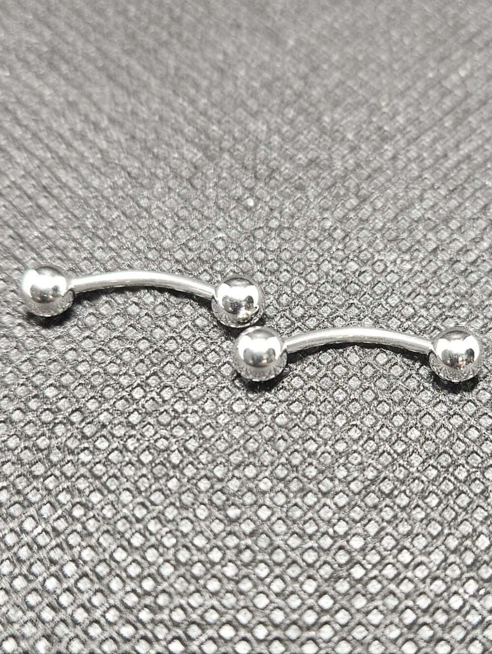 2 Curved Eyebrow Barbell 16 GA - 1.2mm Surgical Steel Length 3/8"-10mm Ball 4mm